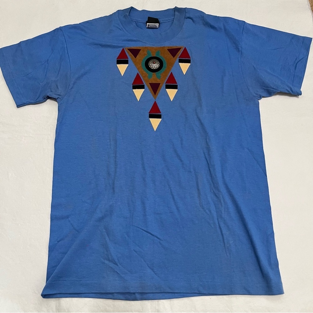 Vintage Single Stitch Anvil T-Shirt Blue Southwestern